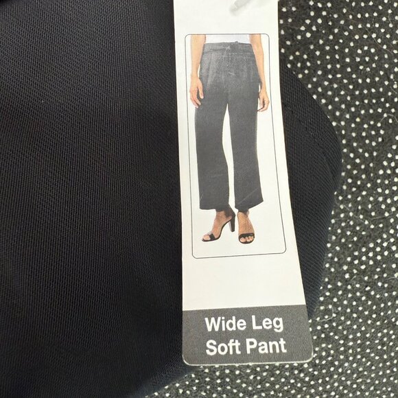 Time And Tru Womens Size XL Black Wide Leg Soft Pants Stretchy Waist Office Wear - Picture 4 of 10